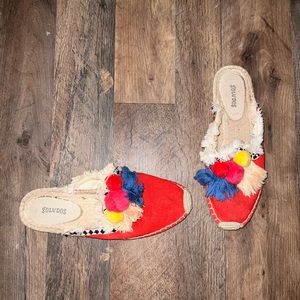 Soludos Shoes Soludos Frayed Edge Pompom Mule